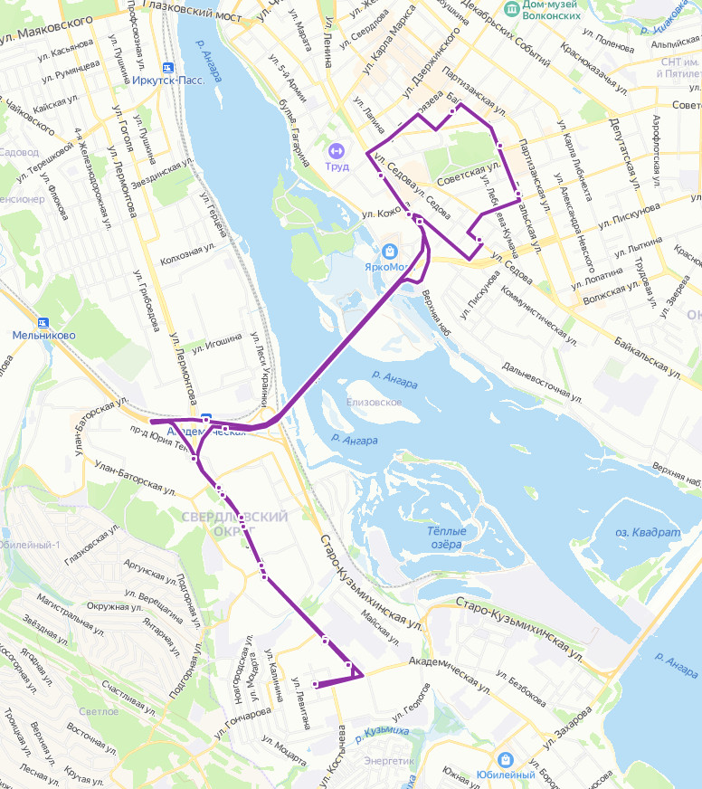 Иркутск схема движения