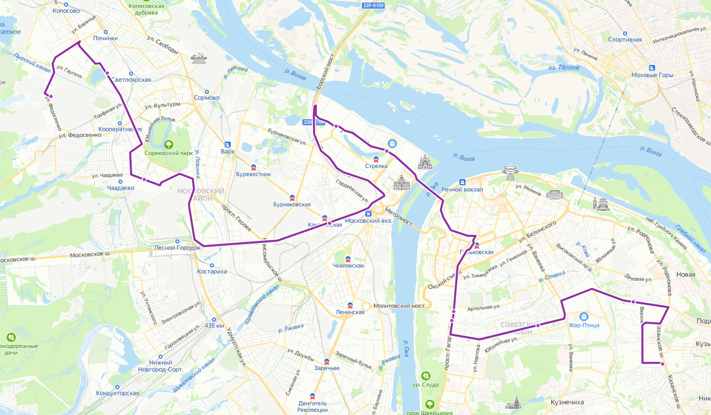 Схема маршрута 80 автобуса нижний новгород