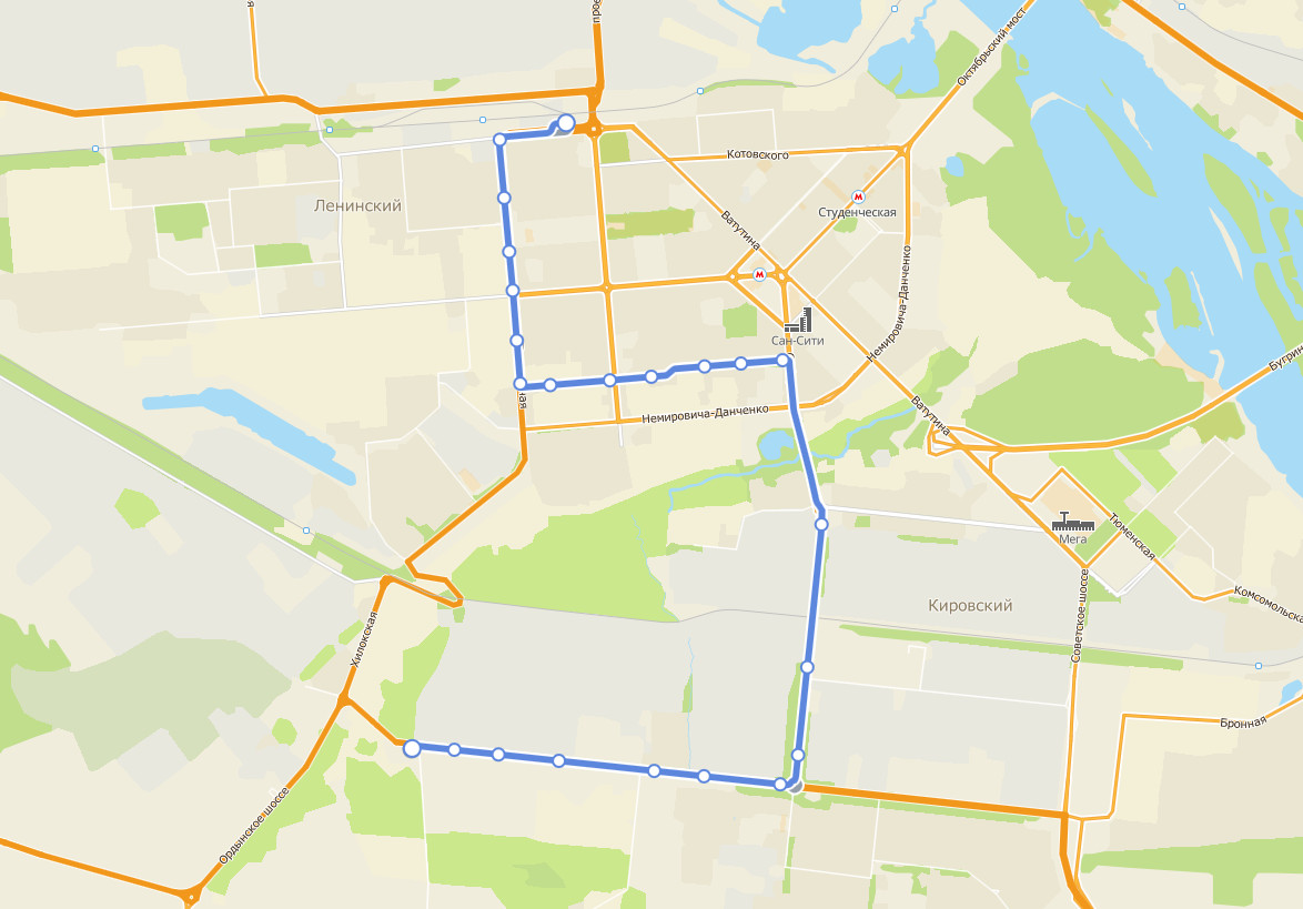 Трамвай 9 Новосибирск - расписание и маршрут - остановки - Молкомбинат ...