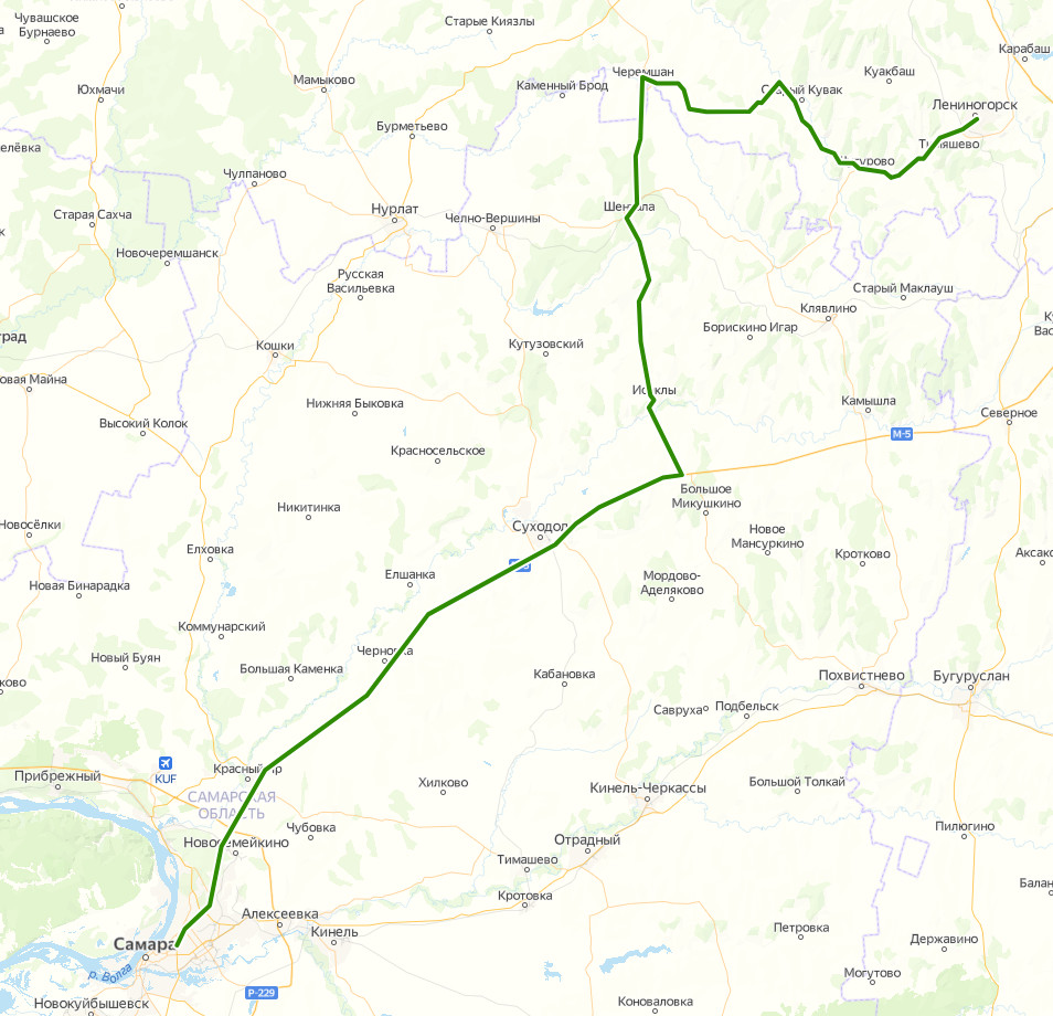 Автобус 535 Самара - Лениногорск - расписание, маршрут, остановки