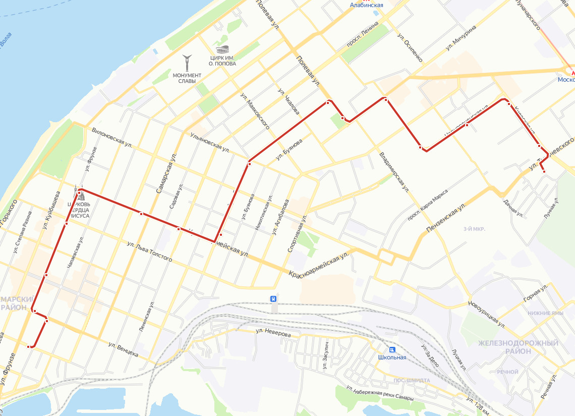 Трамвай 15 Самара - расписание и маршрут - остановки - ул. Тухачевского ...