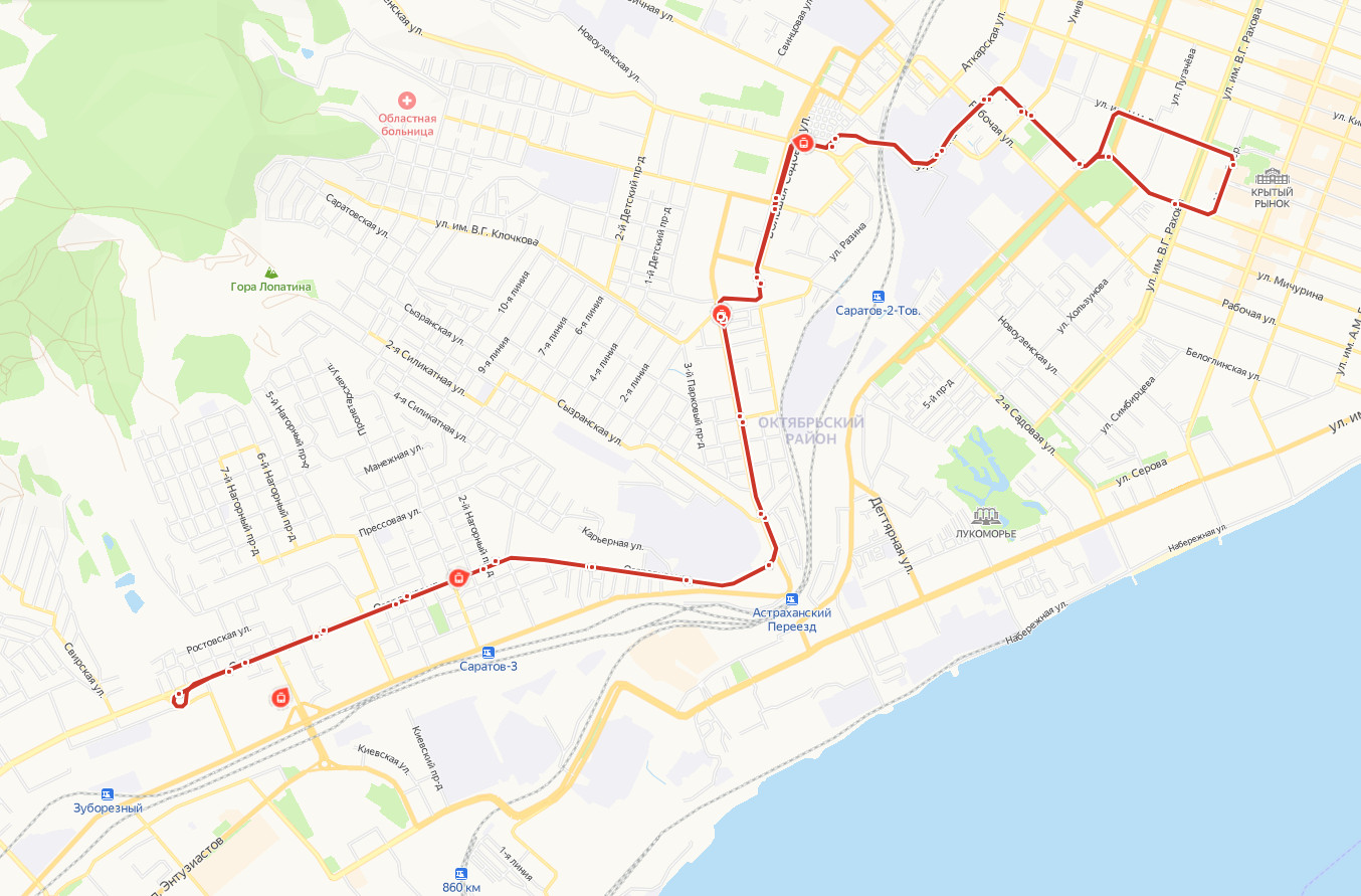 Трамвай 9 Саратов - расписание и маршрут - остановки - 1 Просяной ...