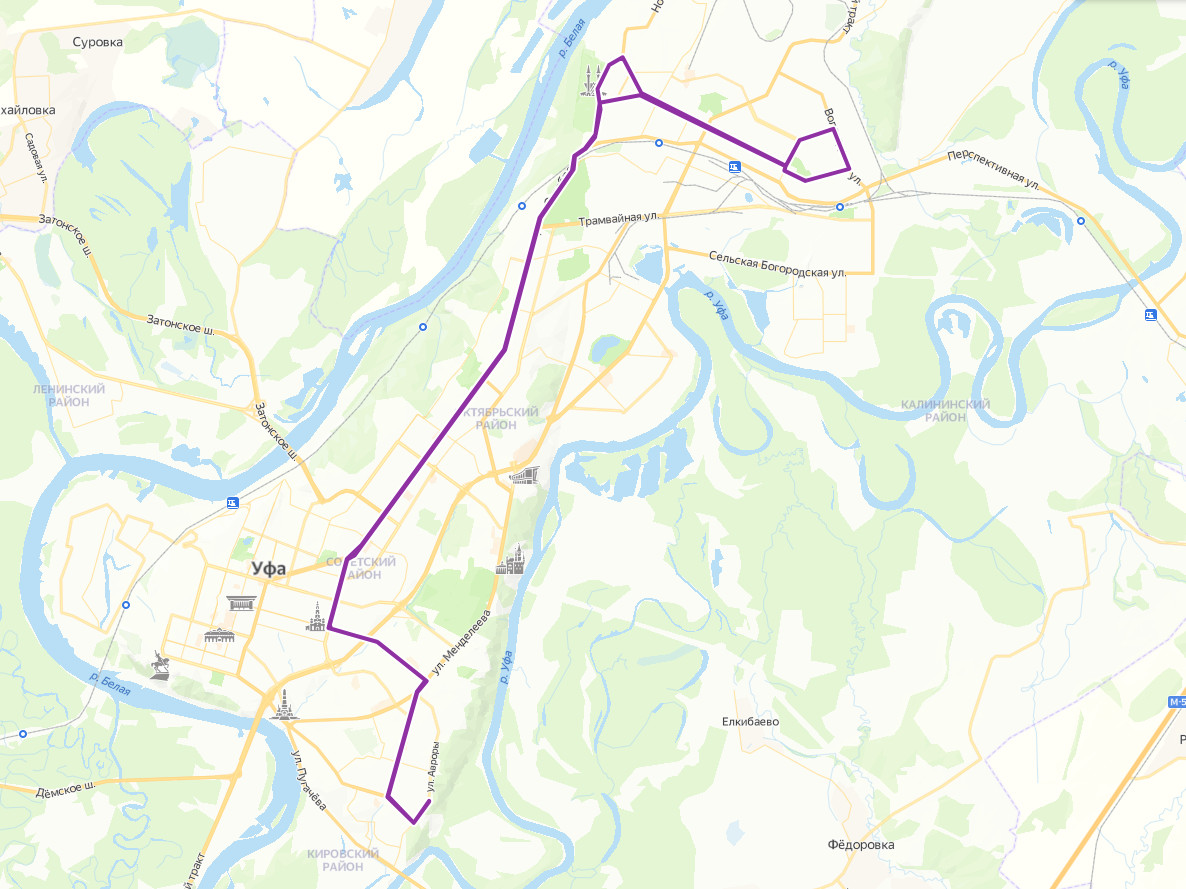 Уфа схема маршрутов